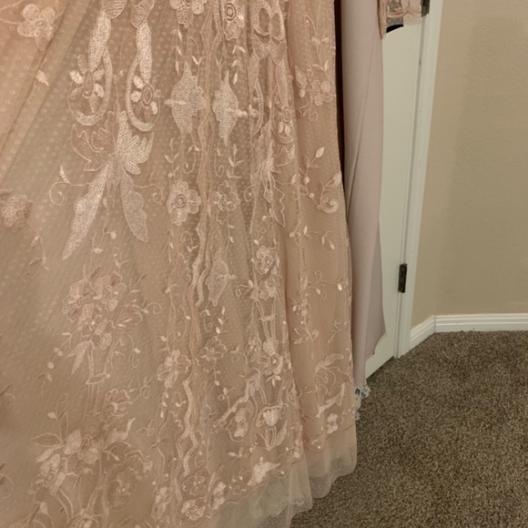 Needle & Thread Eleanor layered gowns available in pink and grey gray - Picture 7 of 7